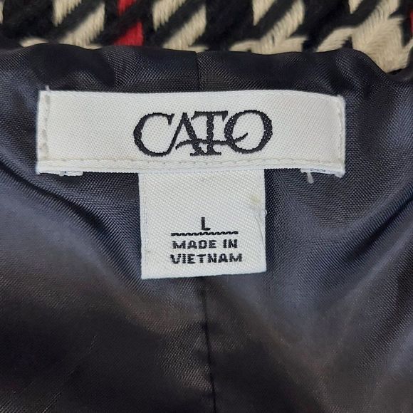 Cato Retro Houndstooth Print 3/4 Sleeved Cropped Jacket - Picture 7 of 13